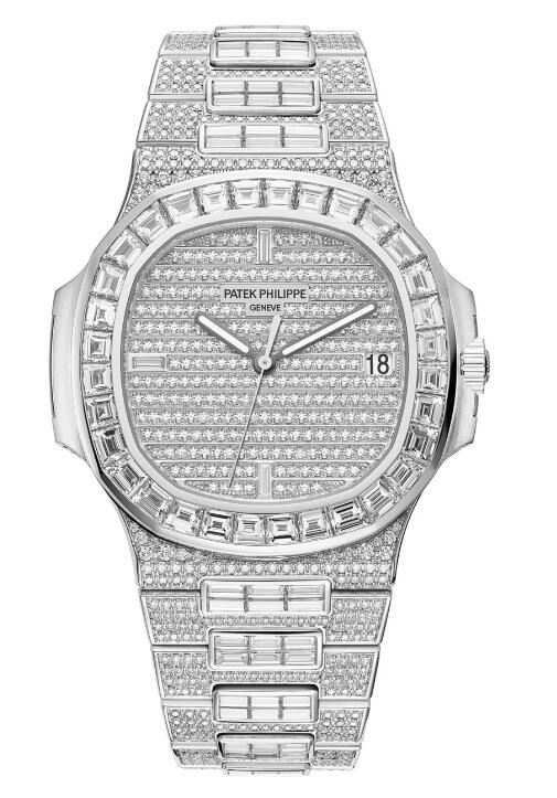 Cheap Patek Philippe Nautilus 5719 White Gold Full Diamond Watches for sale 5719/1G-001